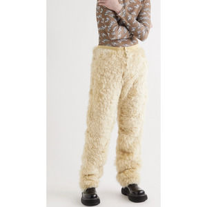 ERL Beige Shearling Trousers sheepskin lamb size 32 straight leg